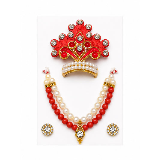 Laddu Gopal Designer Mala Set - Red