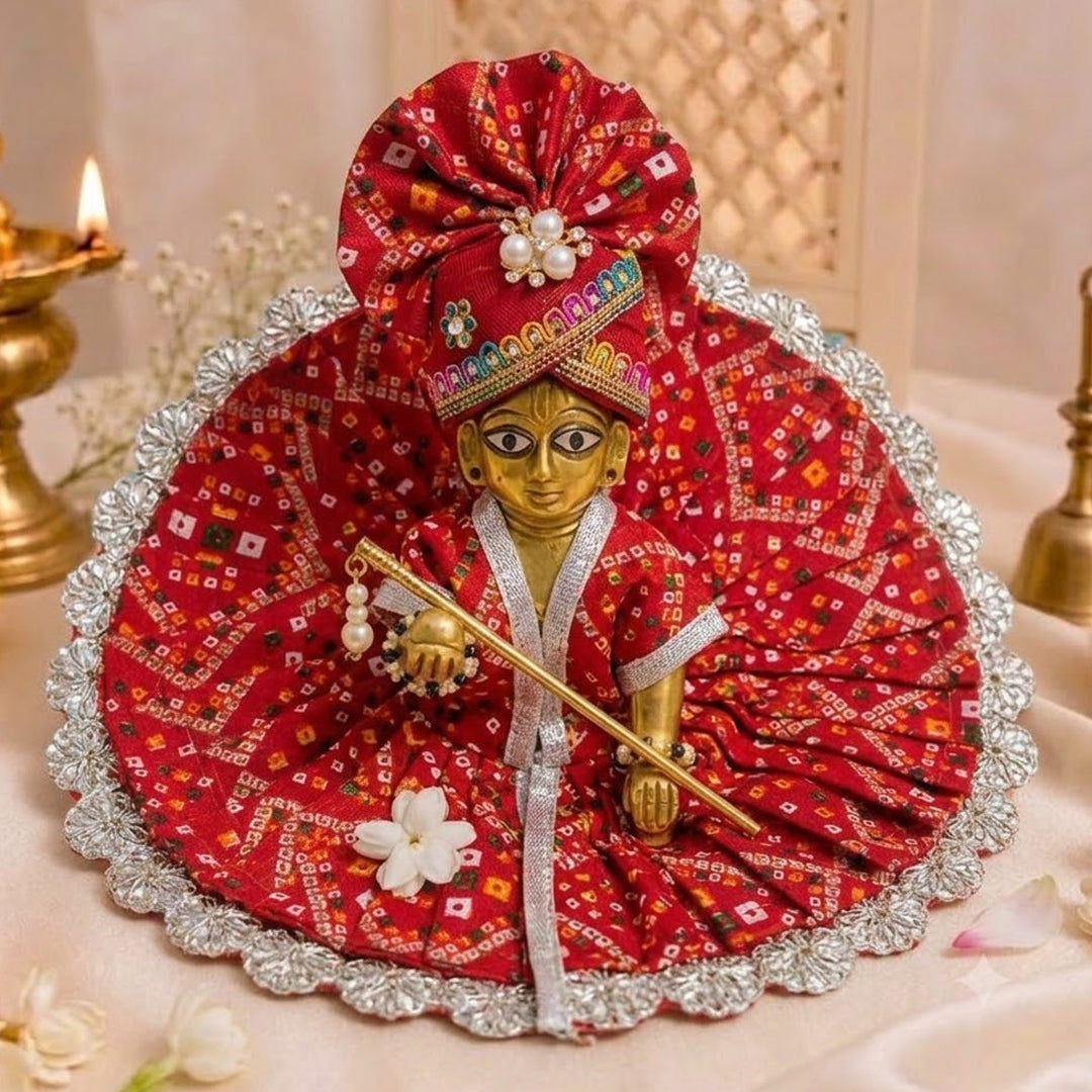 Kanhiya Red Bandhani Rajwadi Poshak