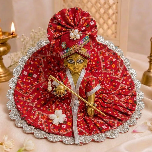 Kanhiya Red Bandhani Rajwadi Poshak