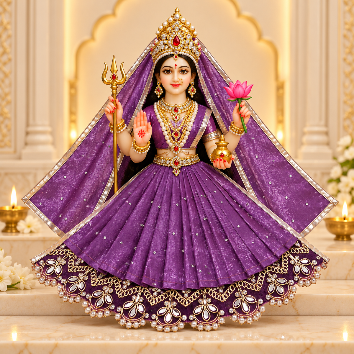 Royal Purple Mata Rani Dress with Chunni