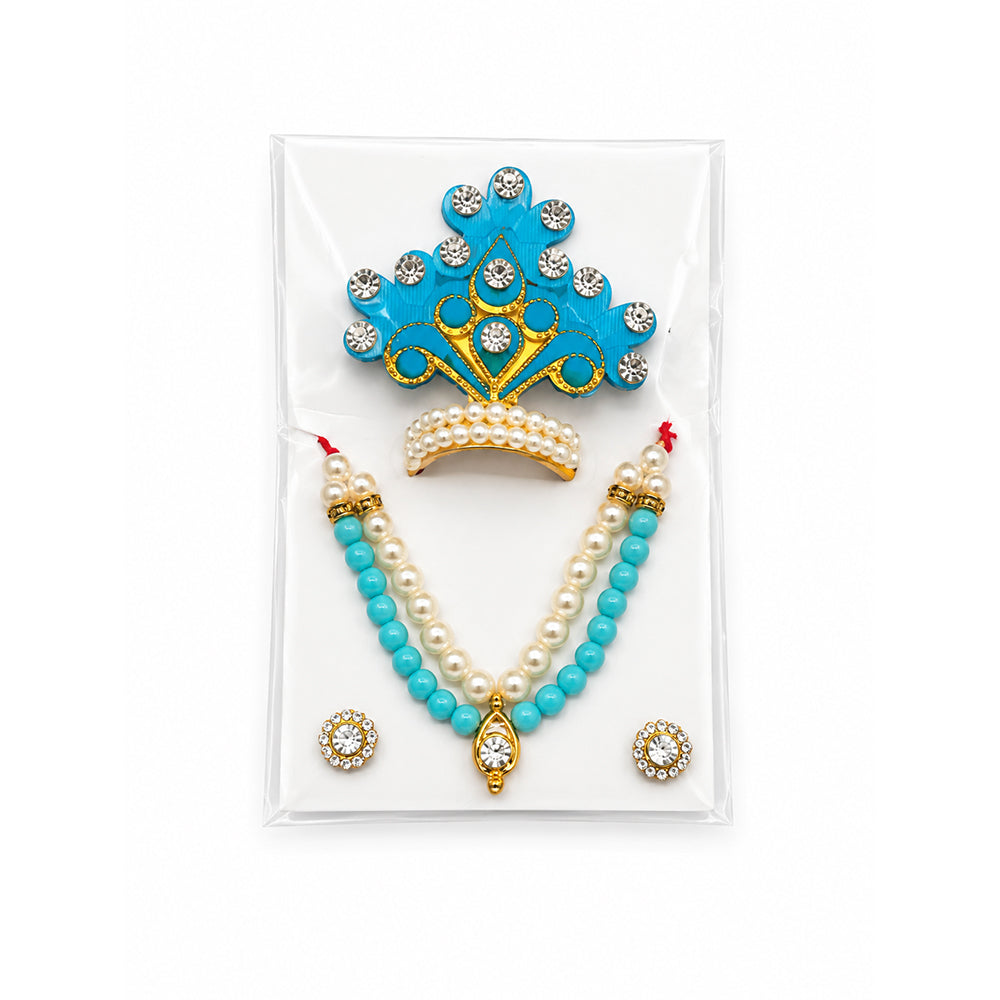 Laddu Gopal Designer Mala Set - Sky Blue