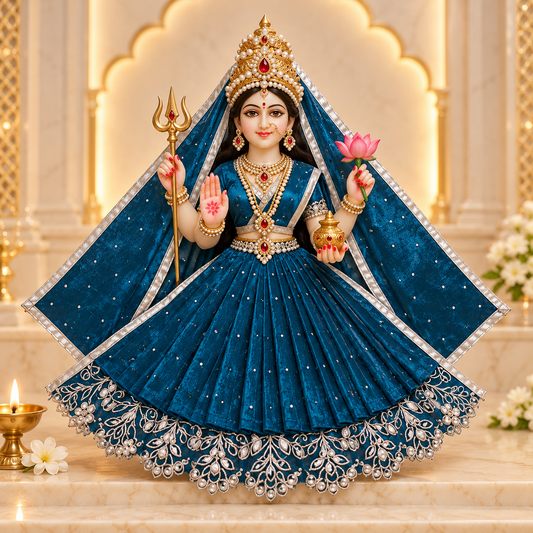 Teal Blue Mata Rani Dress with Chunni