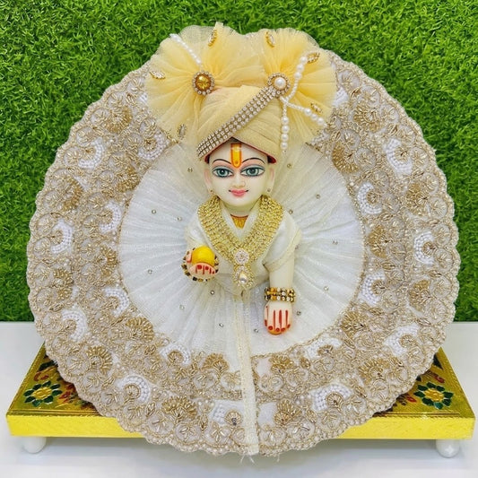 White & Golden Laddu Gopal Poshak