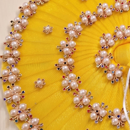 Handcrafted Yellow Pearl Poshak for Laddu Gopal | Thakurji Festive Dress | Size 4 to 7