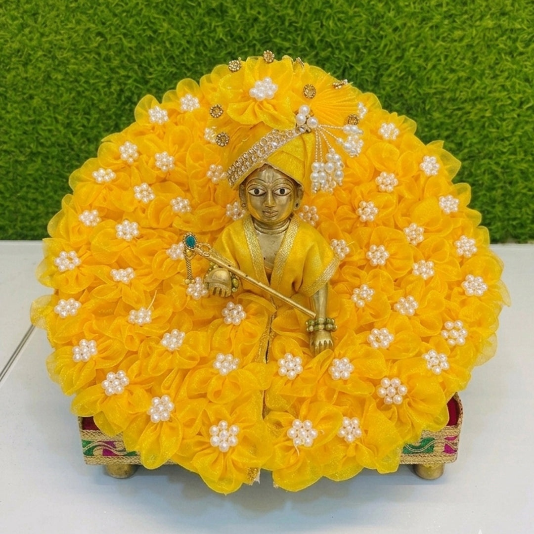 Sunshine Blossom Laddu Gopal Poshak with Designer Mukut