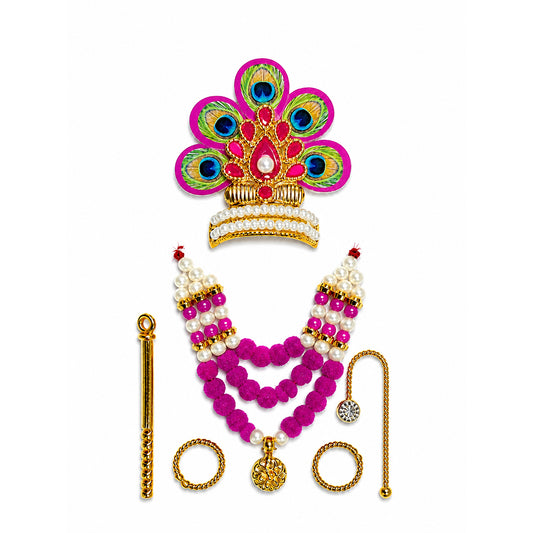 Laddu Gopal Designer Mala Set - Pink Size 0-3
