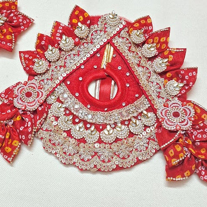 Lalita Red Silver Work Laddu Gopal Poshak