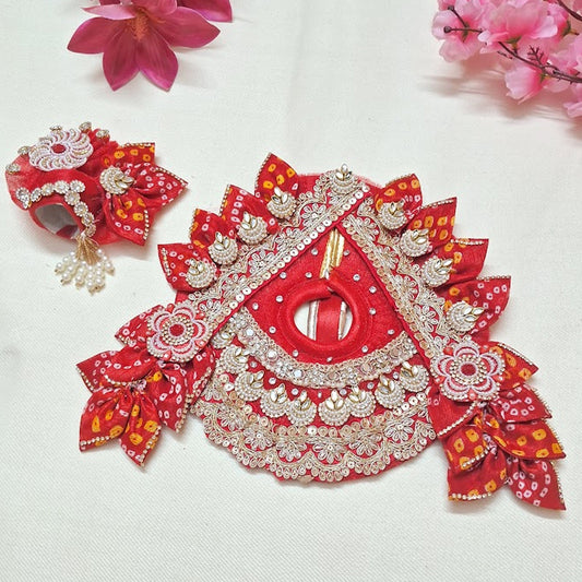 Lalita Red Silver Work Laddu Gopal Poshak