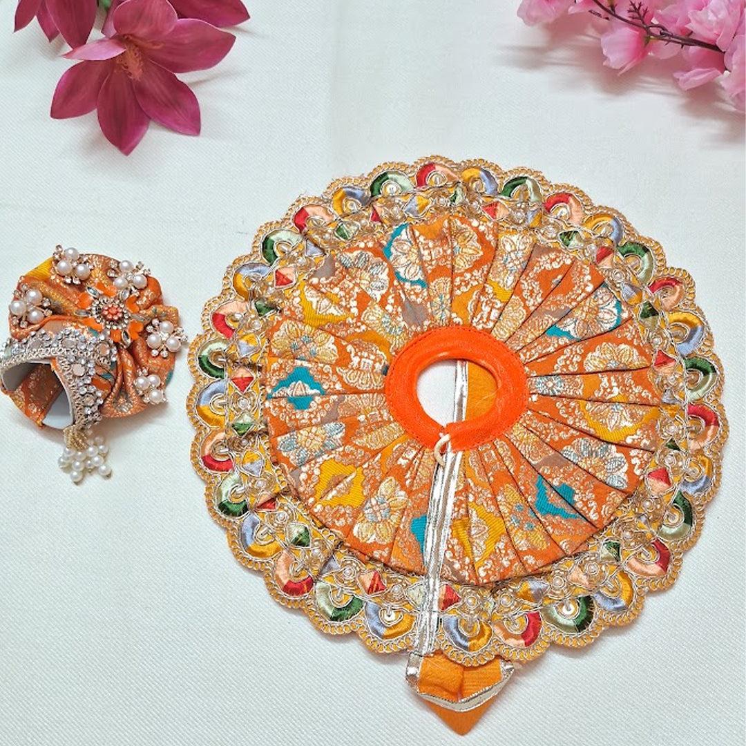 Kesariya Kunj Floral Laddu Gopal Poshak