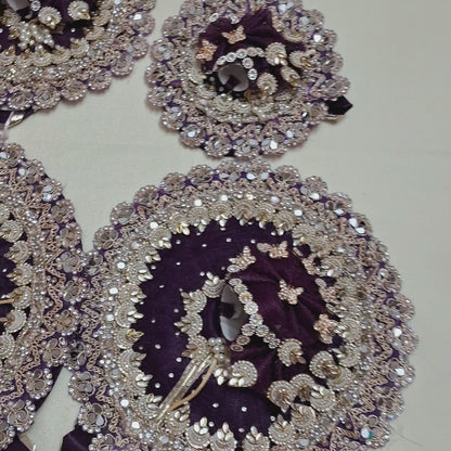 Premium Purple Laddu Gopal Poshak – Pearl & Mirror Work