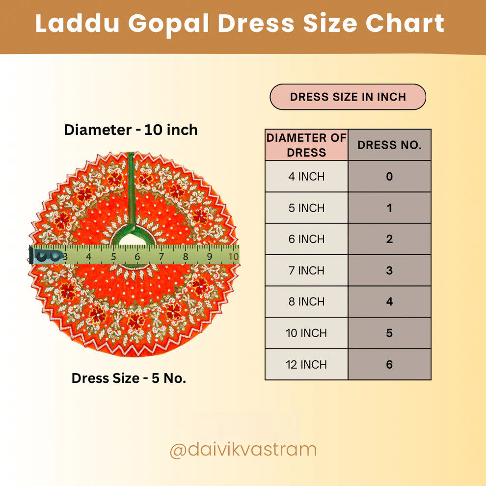 Yellow Floral Designer Laddu Gopal Poshak with Mukut